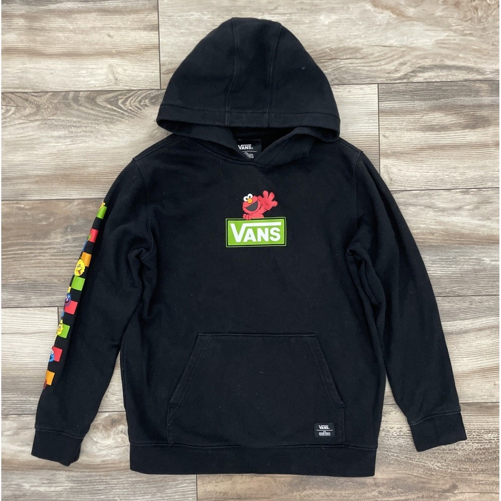 Vans Sesame Street Hoodie Black We All Belong Kids Large Pullover Sweatshirt